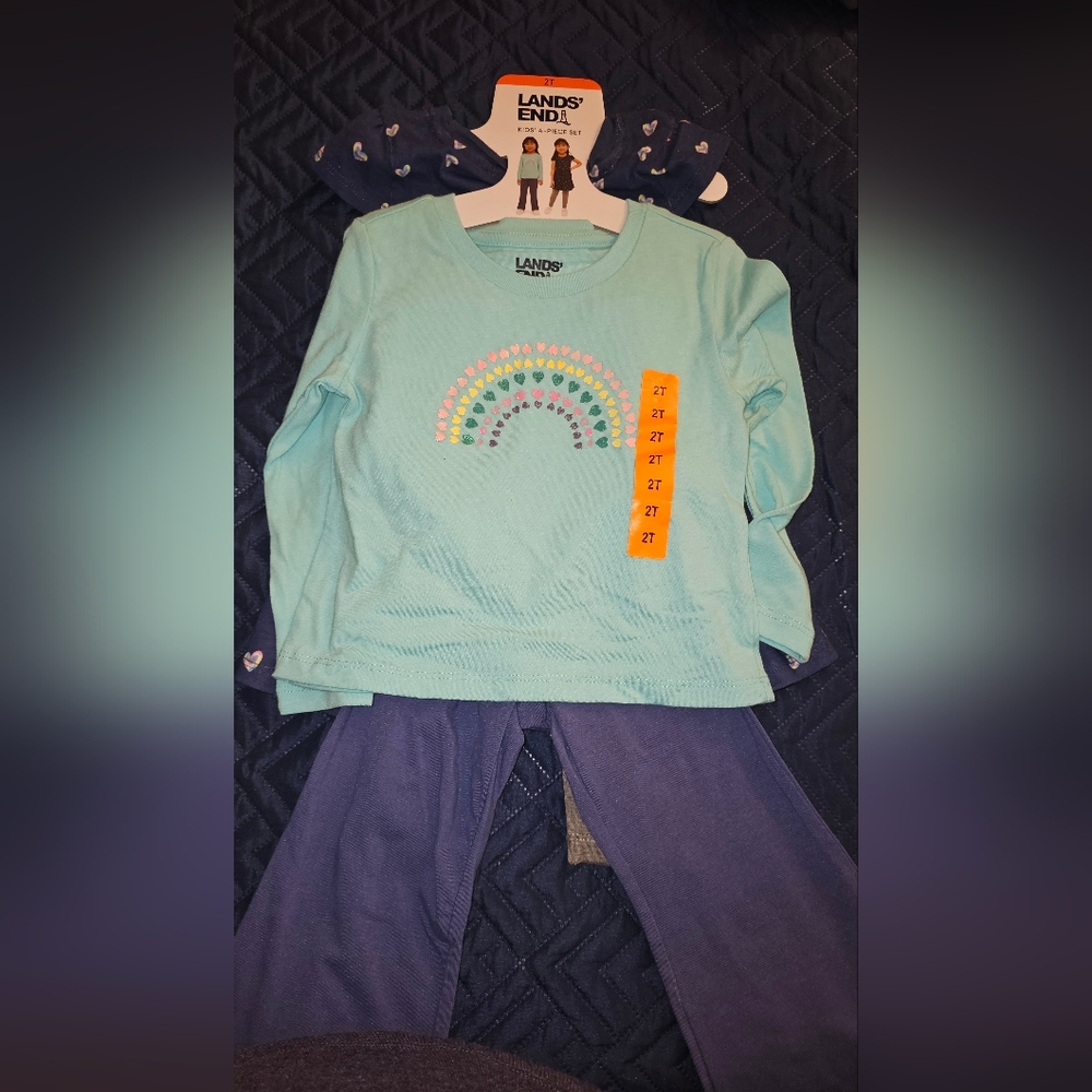 Lands' End Kids' Aqua and Navy  Set